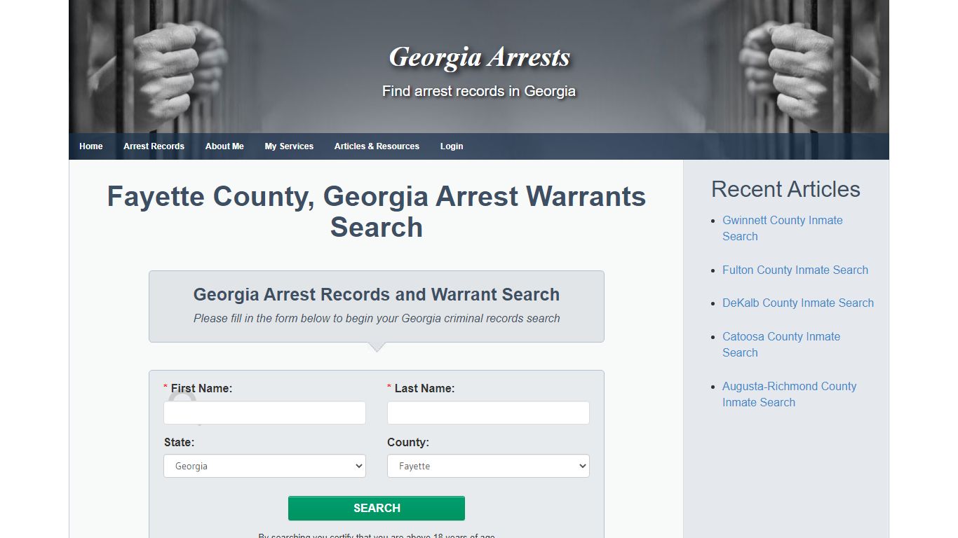 Fayette County, Georgia Arrest Warrants Search